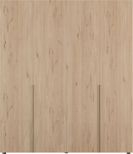 Τετράφυλλη Ντουλάπα 180x62x210cm Natural