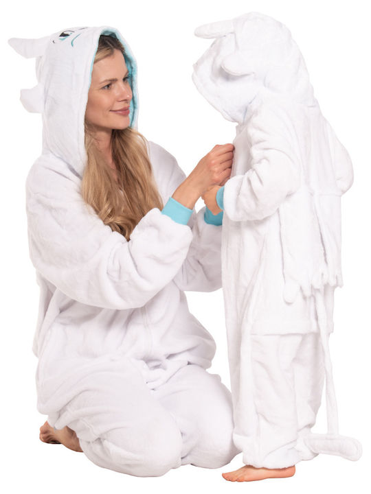 Χειμερινή Γυναικεία Ολόσωμη Πιτζάμα White