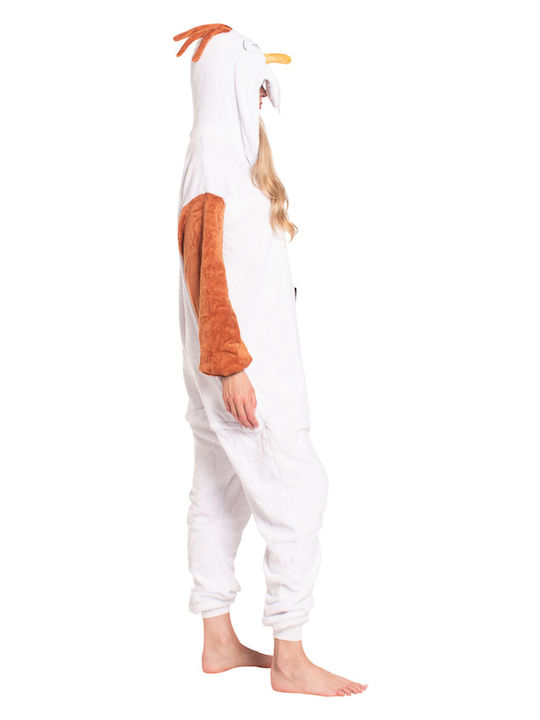 Winter Women's Onesie Pajama White