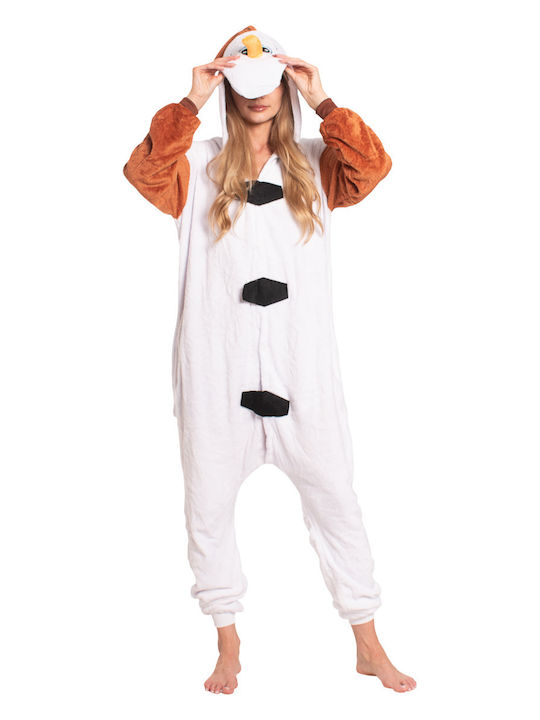 Winter Women's Onesie Pajama White