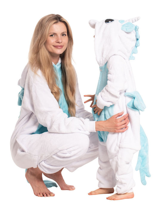 Winter Damen-Overall Schlafanzug Blau