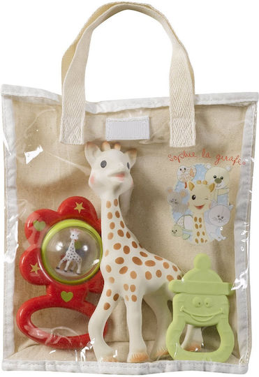 Sophie La Girafe Gift Bag Μασητικό Οδοντοφυΐας για 3 m+ Πορτοκαλί/Κόκκινο 3τμχ