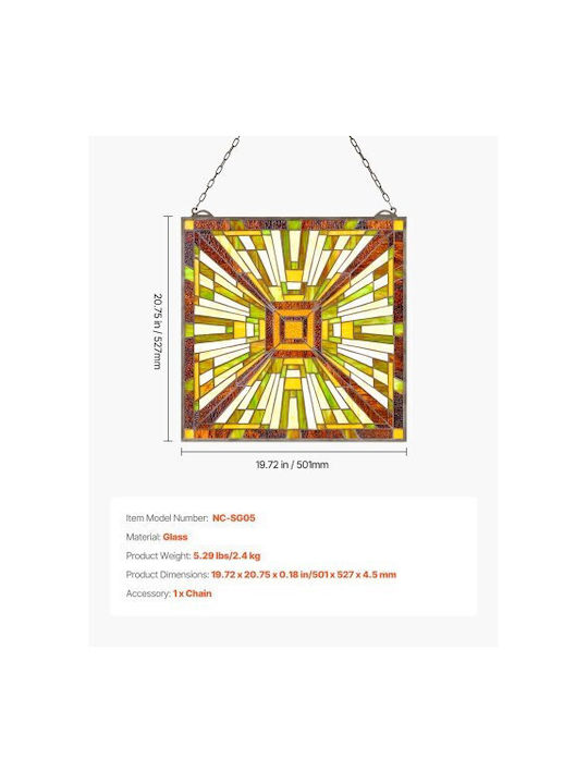 Vevor Κρεμαστό Διακοσμητικό από Γυαλί 21x0.45x20cm