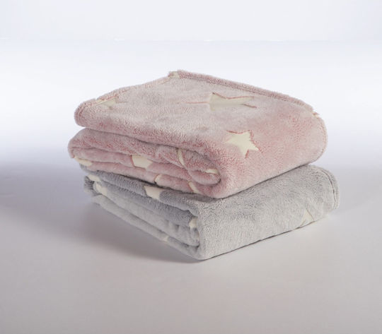 Nef-Nef Homeware Blanket Cot Starlight Fleece Gray 110x150cm