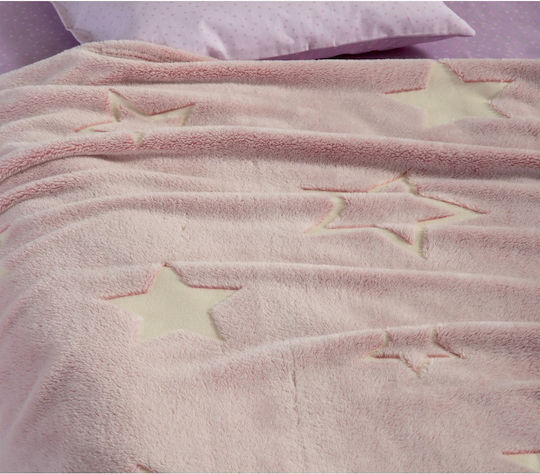 Nef-Nef Homeware Decke Kinderbett Starlight Vlies Rosa 110x150cm