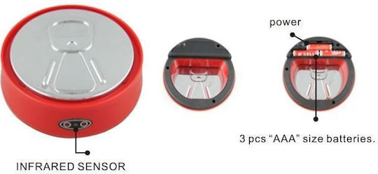 Ecosales Trendy Mini Mülleimer aus Inox mit Sensor Roter 1,5lt