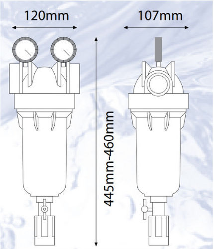 Atlas Filtri Hydra M RAH Sistem de Filtrare a Apei Singur Alimentare centrală Filtru cu Diafragmă 1 1/4" 251141