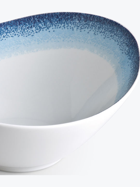 Ionia Apeiron Porcelain Salad Bowl White-Blue 27x27x11cm