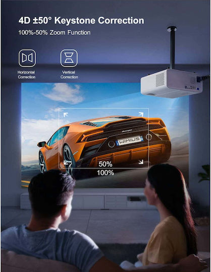 Wimius W7 Projector DLP Full HD Λάμπας LED με Wi-Fi και Ενσωματωμένα Ηχεία