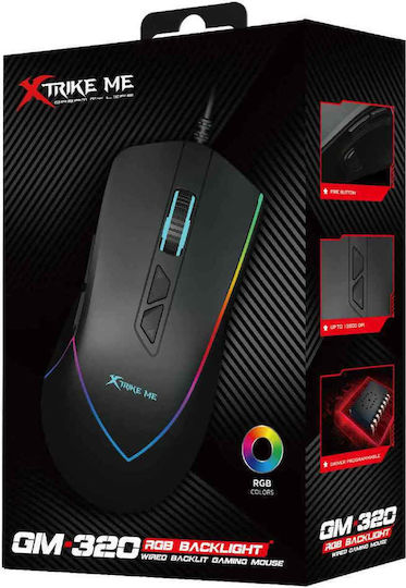 Xtrike Me ME GM-320 RGB Gaming Ποντίκι 12800 DPI Μαύρο