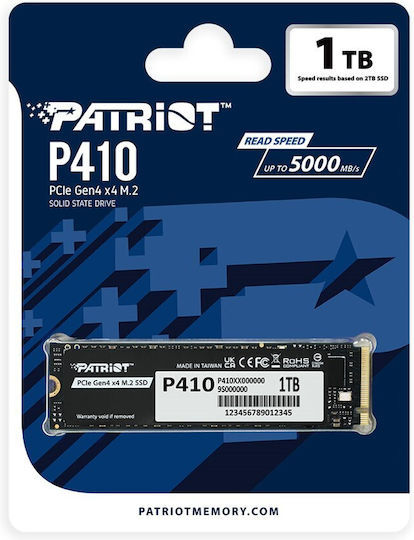 Patriot Viper P410 SSD 1TB τύπου M.2 με σύνδεση PCI Express 4.0 P410P1TBM28H