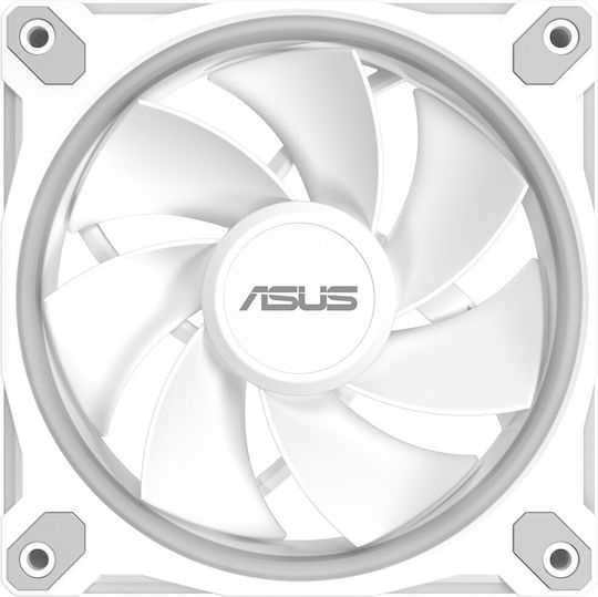 Asus Prime MR120 Reverse Blade Case Fan 1600rpm with ARGB Lighting and 4-Pin PWM Connection 3pcs White