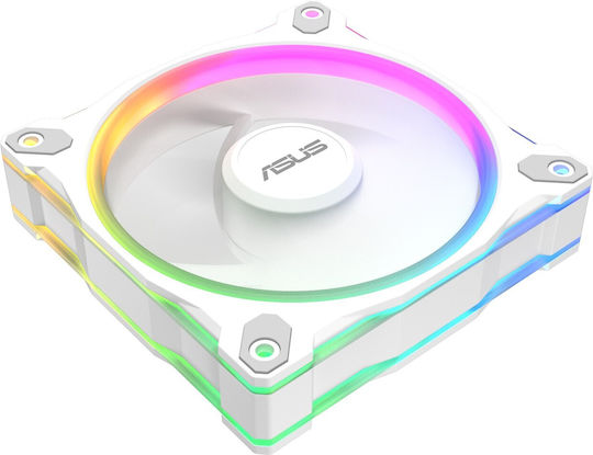 Asus Prime MR120 Reverse Blade Case Fan 1600rpm with ARGB Lighting and 4-Pin PWM Connection 3pcs White