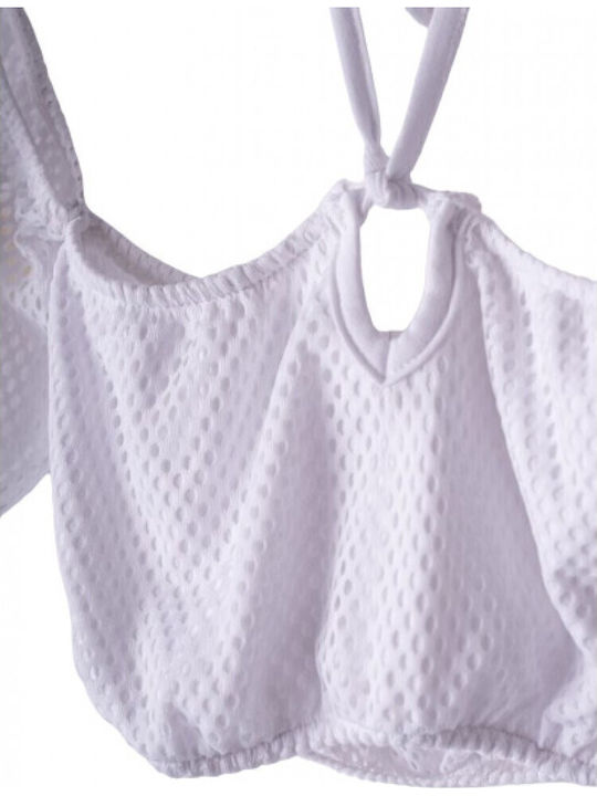 Παιδικό Crop Top Αμάνικο Λευκό