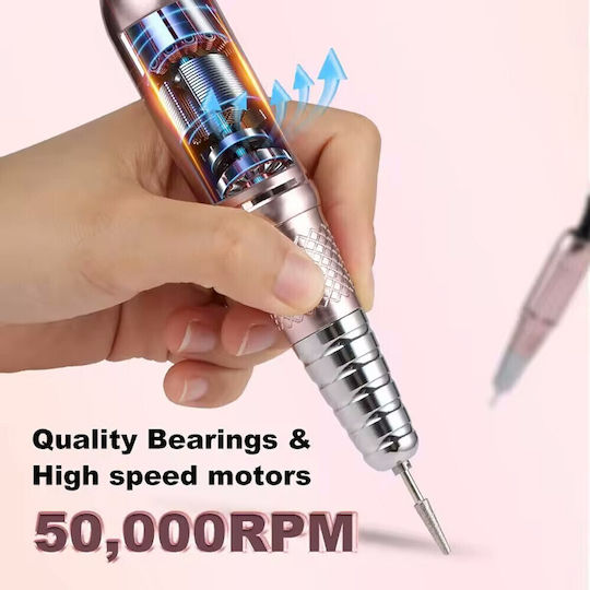 SML M21 Nail Drill Power 68W White with Pedal with 50000 Rotations per Minute