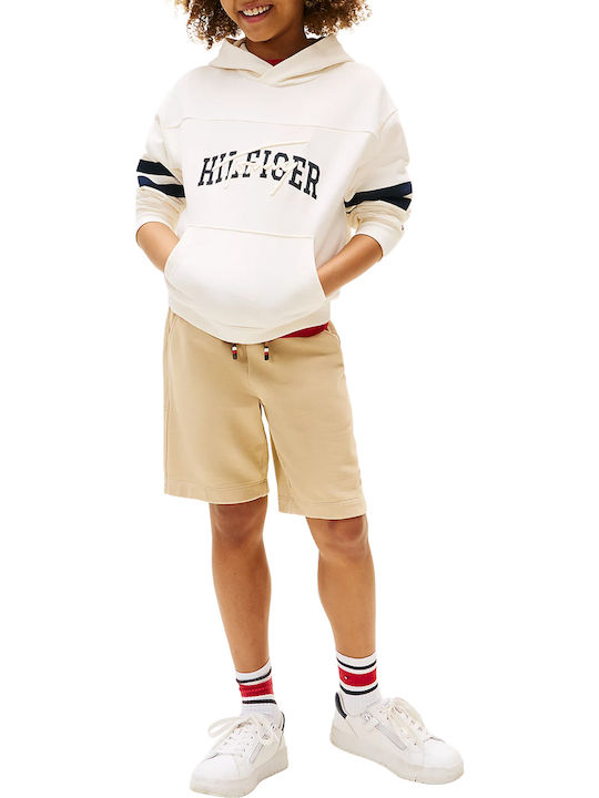 Kids Sweatshirt with Hood and Pockets White