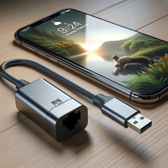 Конвертор USB-C / Ethernet мъжки към USB-C / Ethernet женски Сив 1бр CO2-0001