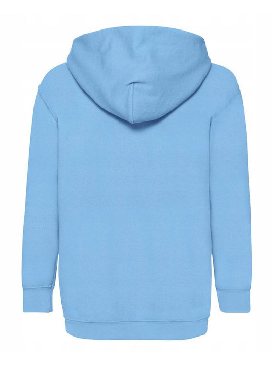 Fruit of the Loom Детски Суичър с Качулка и Джобове Светлосин Kids Classic Hooded Sweat