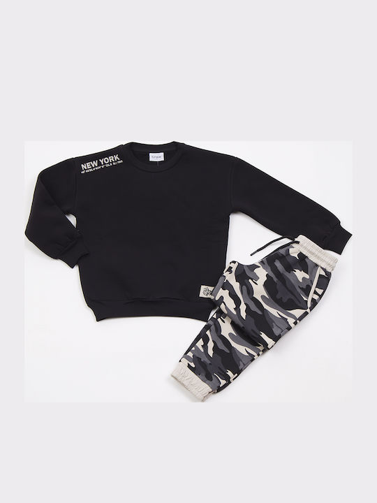 Kids Sweatpants Set Black 2pcs
