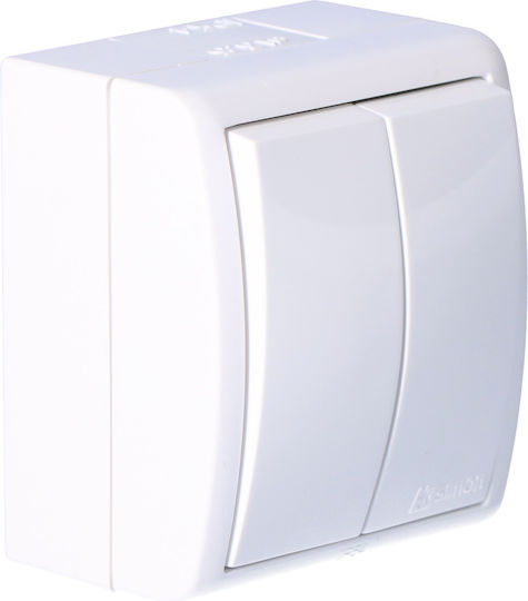 Kontakt-Simon Waterproof Wall Switch Lighting Two-Way with Frame White