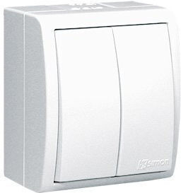 Kontakt-Simon Waterproof Wall Switch Lighting Two-Way with Frame White