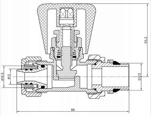 Invena Wasserhahn / Schalter Gerade 1/2"