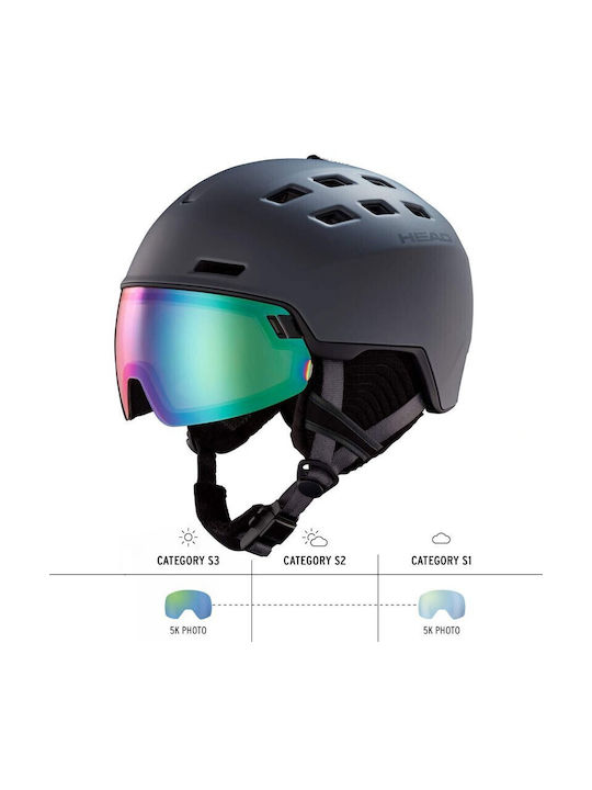 Head Radar Photo Helmet for Ski & Snowboard Black