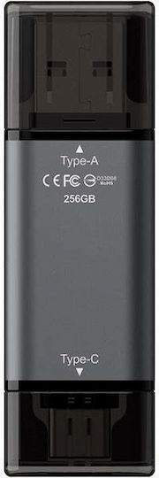 TeamGroup X1 256GB USB 3.2 SSD Stick with connection USB-A & USB-C Black