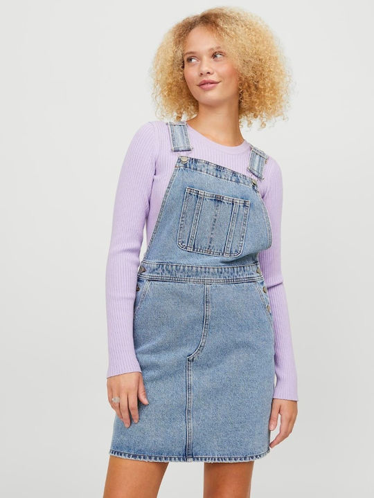 Summer Mini Shirt Dress Denim Medium Blue Denim
