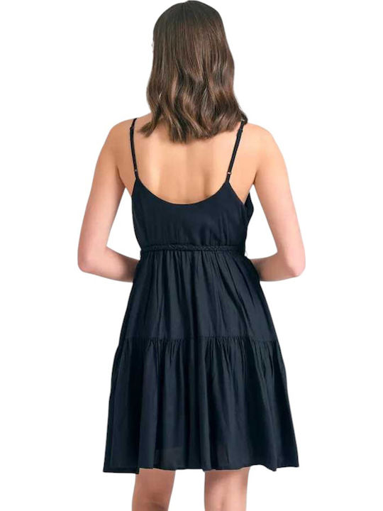 Summer Mini Dress with Ruffles Black FBL011-101-13-Black