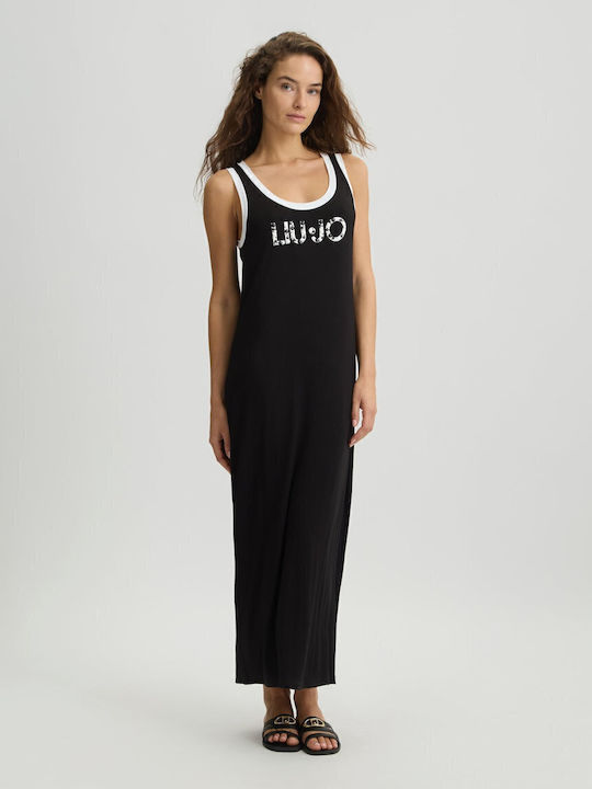 Summer Maxi Dress with Tearing Black