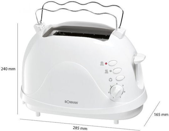 Bomann TA 246 CB Φρυγανιέρα 2 Θέσεων 700W Λευκή