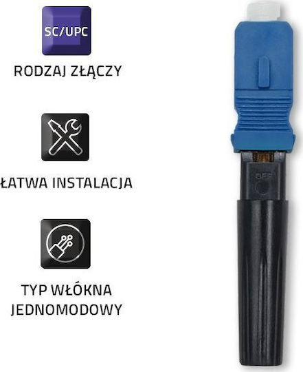 Qoltec Qoltec Sc Upc Оптичен Влакнест Бърз Конектор Singlemode 0.9 Опаковка 10 Бройки