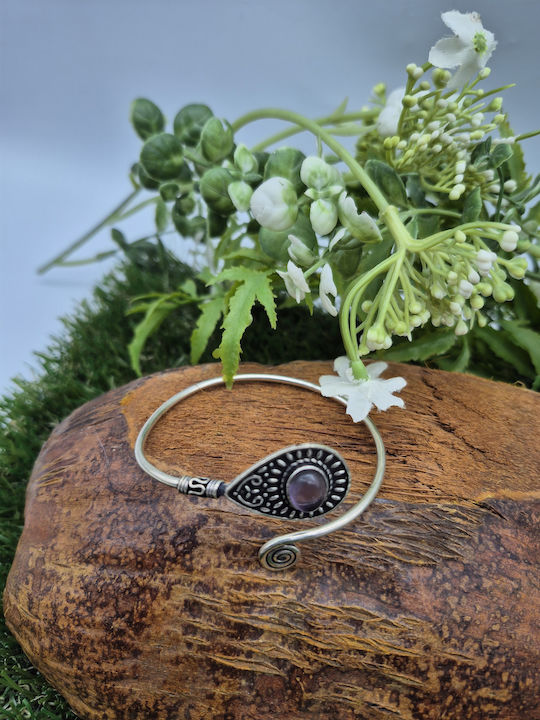 Silver Plated Amethyst Bracelet – Women's Adjustable