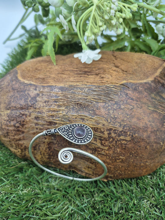 Silver Plated Amethyst Bracelet – Women's Adjustable