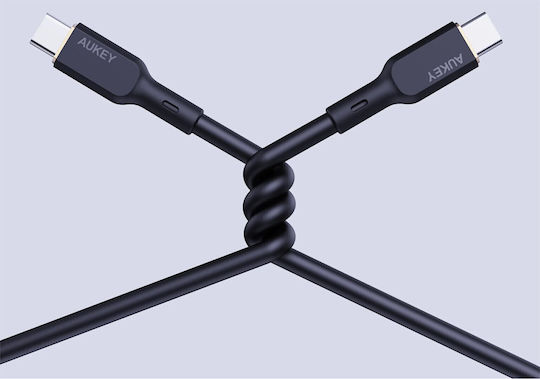 Aukey Редовна USB 2.0 Кабел USB-C мъжки - USB-C мъжки 240W Черен 1.8м (CB-SCC242)