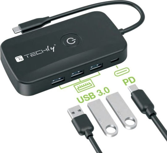 Techly KVM & Data Switch IDATA USBC-HUB5WL