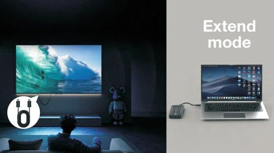 Techly KVM & Data Switch IDATA USBC-HUB5WL
