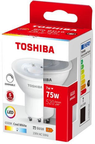 Toshiba Λάμπα LED 7W για Ντουί GU10 και Σχήμα PAR16 Ψυχρό Λευκό 520lm Dimmable