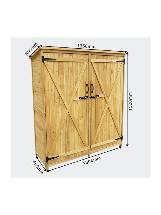 Zweiflügeliger Schrank Hölzernes 140x50x162cm