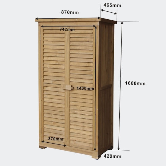 Dulap cu două uși Lemn cu 2 Rafturi 87x47x160cm
