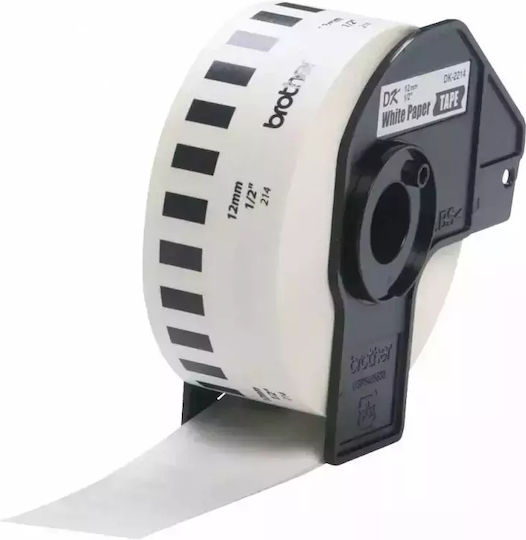 Brother Етикетна Лента 30.48м x 12мм в Черен Цвят Съвместима с Brother DK
