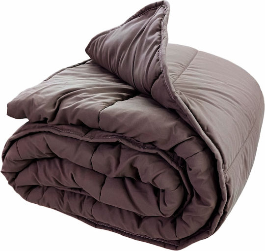 BS Collection Пухено Единично с Пълнеж Microfiber 160x240бр Кафяв 270 г/м²Gsm