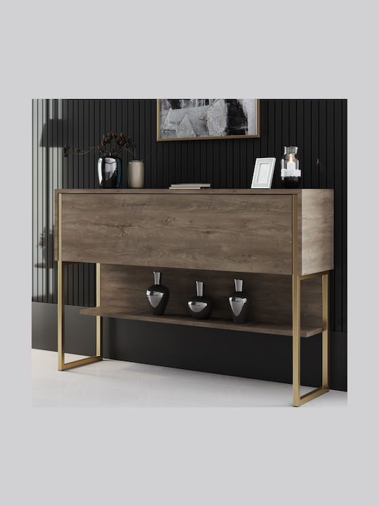 Luxe Console 618bly1403 120x30x80cm Gold-walnut Particleboard Metal