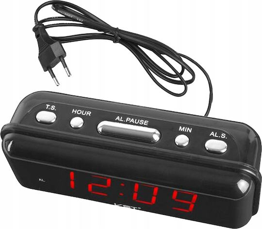 Tabletop Digital LED Clock Plastic With Black Alarm Clock AT00001562