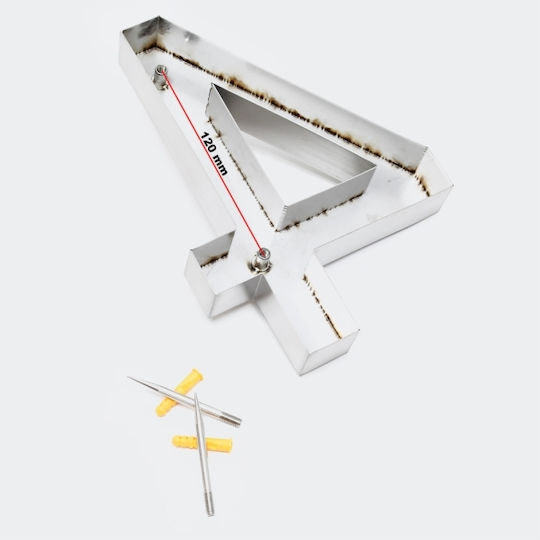 Wiltoc Sign with Number in Silver Color Inox 20cm 60871