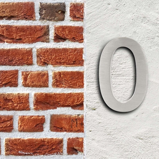 Wiltoc Πινακίδα με Αριθμό 0 σε Ασημί Χρώμα 20cm 60867