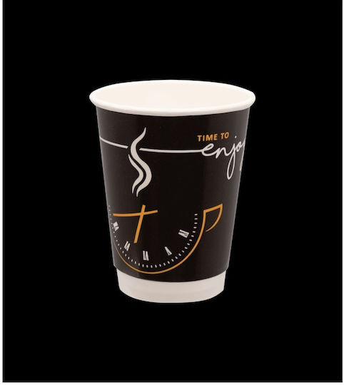Tefaco Pahar de unică folosință Hârtie Negru 300ml 25buc