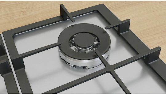 Bosch Serie 6 Εστία Φυσικού Αερίου Αυτόνομη 58.2x52εκ. Ασημί