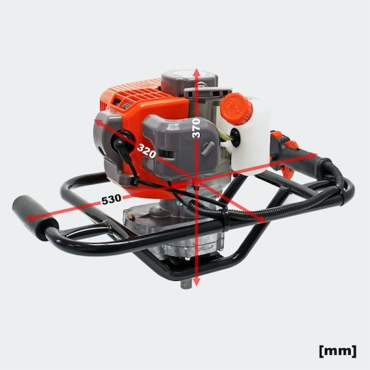 Wiltoc Benzinbetriebenes Γεωτρύπανο 1.4kw Erdbohrer Benzin ohne Bohrer 52cc mit Kraft 1400W